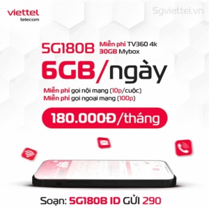 Đăng ký gói cước 5g180b tại Viettel Nha Trang, Khánh Hòa